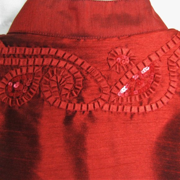 Chicos Sz 2 Evening Jacket RED Stunning - Picture 4 of 8